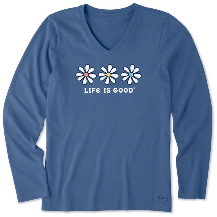 Women's 3 Daisies Long Sleeve Crusher Vee - Image 3