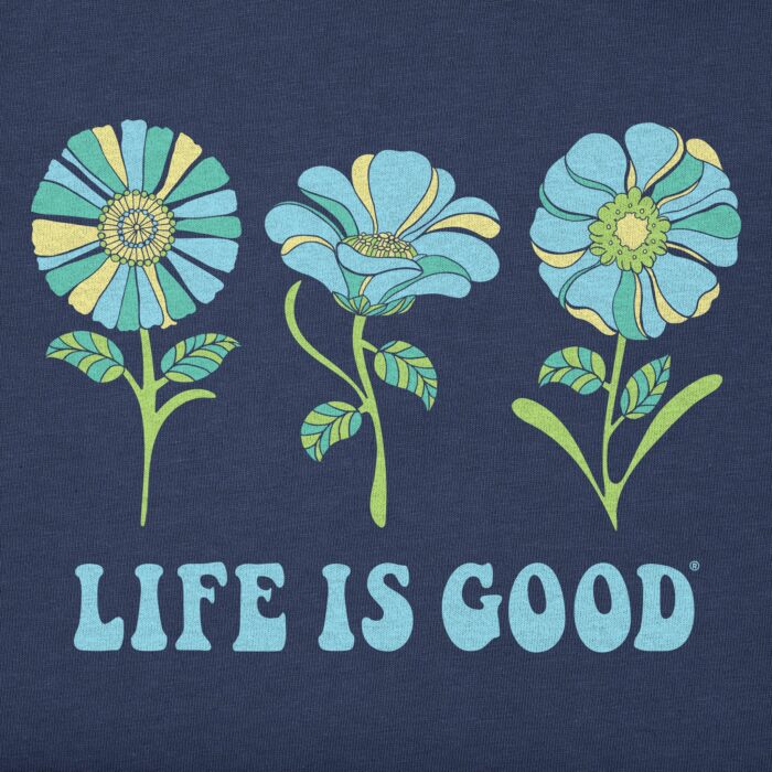 Women's 3 Flowers Long Sleeve Crusher Boxy Tee - Image 3