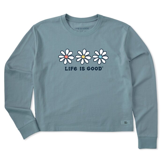 Women's 3 Daisies Long Sleeve Crusher Boxy Tee - Image 3