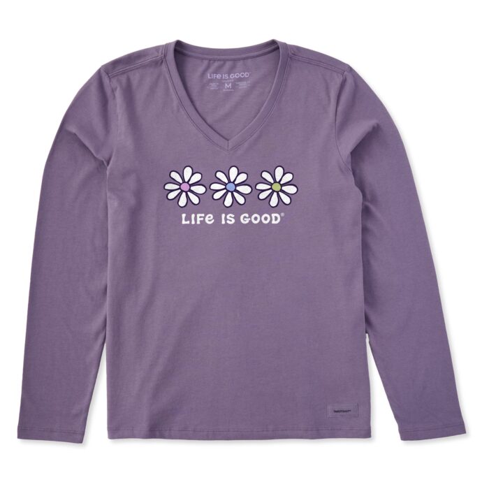 Women's 3 Daisies Long Sleeve Crusher Vee - Image 7