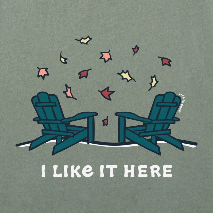 Women's Adirondacks I Like it Here Fall Long Sleeve Crusher Vee - Image 4