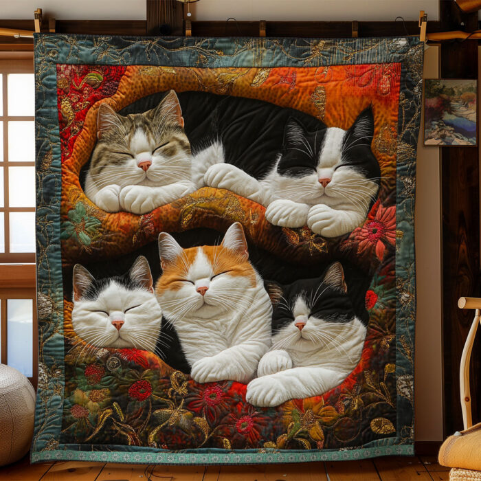 Cute Lazy Cats XR1307053CL Quilt - Image 4