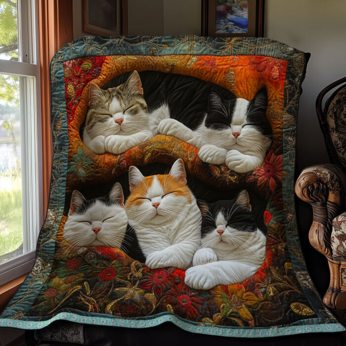 Cute Lazy Cats XR1307053CL Quilt - Image 2