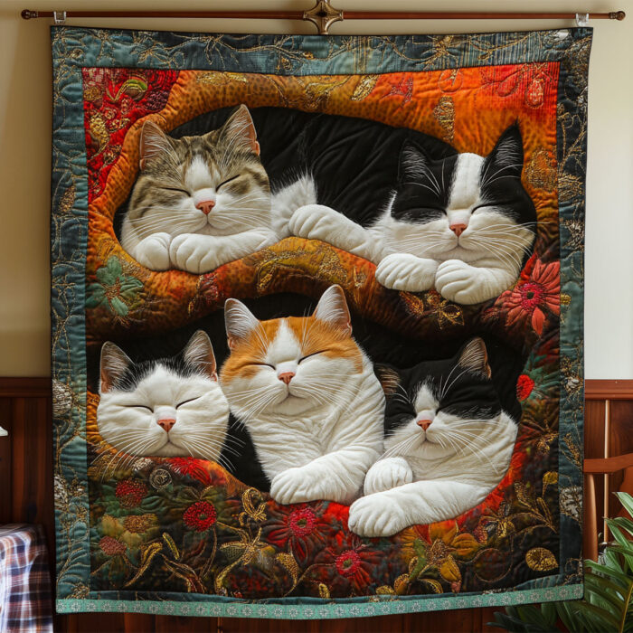 Cute Lazy Cats XR1307053CL Quilt - Image 3