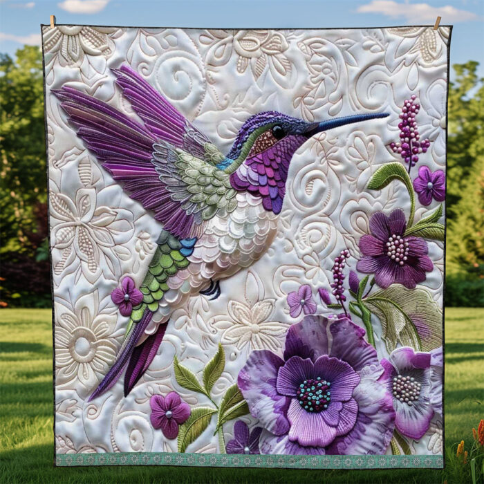 Purple Hummingbird WJ0108024CL Quilt - Image 5