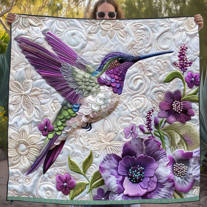 Purple Hummingbird WJ0108024CL Quilt - Image 4