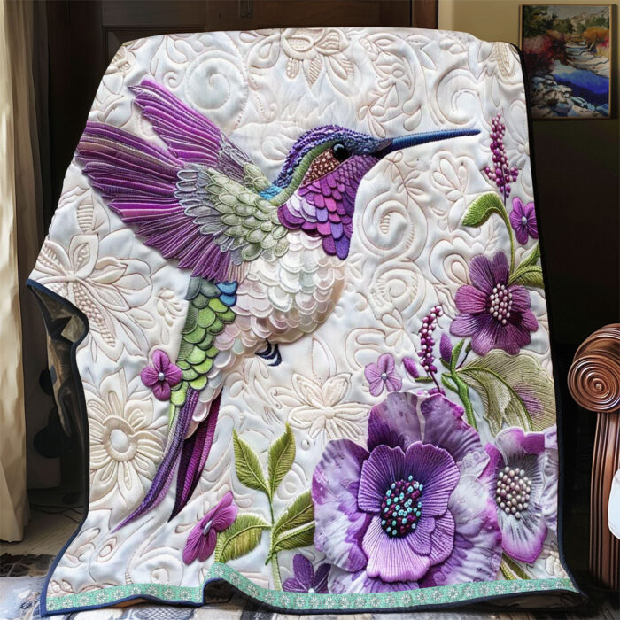 Purple Hummingbird WJ0108024CL Quilt - Image 3