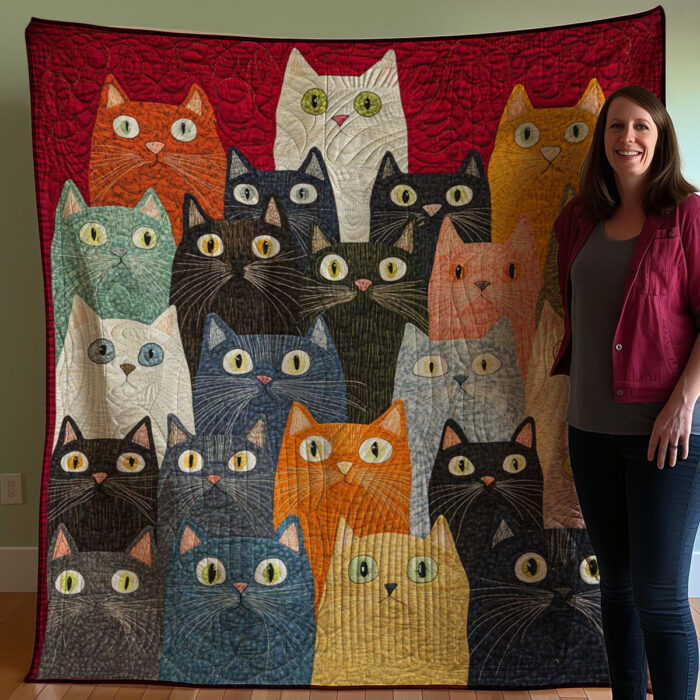 Whimsical Cat WJ0708035CL Quilt - Image 4